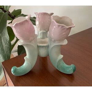 Vintage Three Finger Tulip Vase / Candle Holder